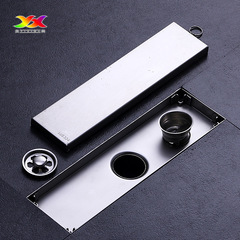 304 stainless steel long floor drain, bathroom invisible floor drain, hotel engineering odor-proof large discharge capacity rectangular floor drain