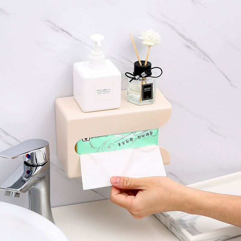 Повседневная коробка для хранения бумажных полотенец вверх дном, настенная коробка для бумажных полотенец, большая вместительная кухонная коробка для бумажных полотенец без следов, одноцветная коробка для бумажных полотенец