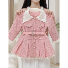 女童加绒连衣裙冬季新款长袖公主裙女孩小香风洋气时髦裙子保暖