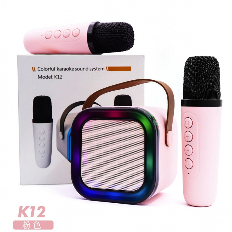 ‌ K12 Mini Karaoke Microphone Bluetooth Speaker Wireless All-In-One Portable Home Ktv Singing Equipment ‌
