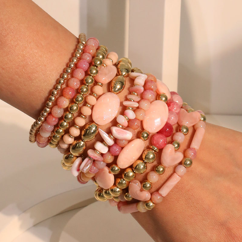 Casual, Holiday, Daily Occasion Elegant Irregular Geometric ABS Artificial Crystal Beaded Chain Stretch Adjustable Beaded Bracelets Wholesale