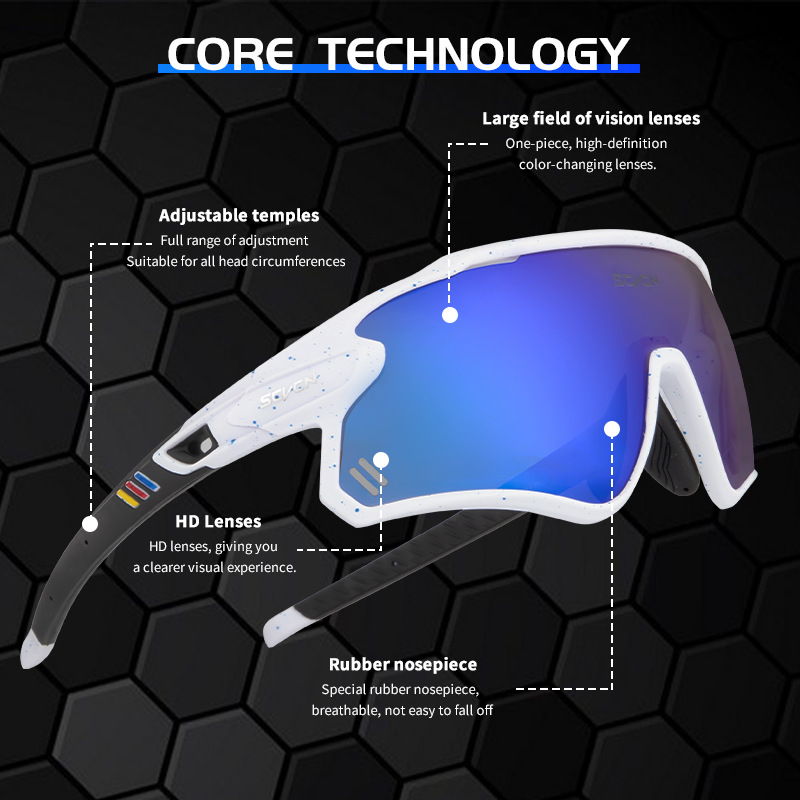 Lentes de Ciclismo Fotocromáticos de TR90 con Plaquetas Nasales Ajustables para Deportes al Aire Libre