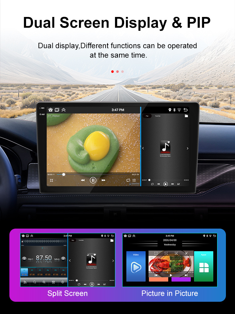 Cross-Border Factory 7/9/ 10inch Universal Android Car Navigation Touch Screen Player with Carplay