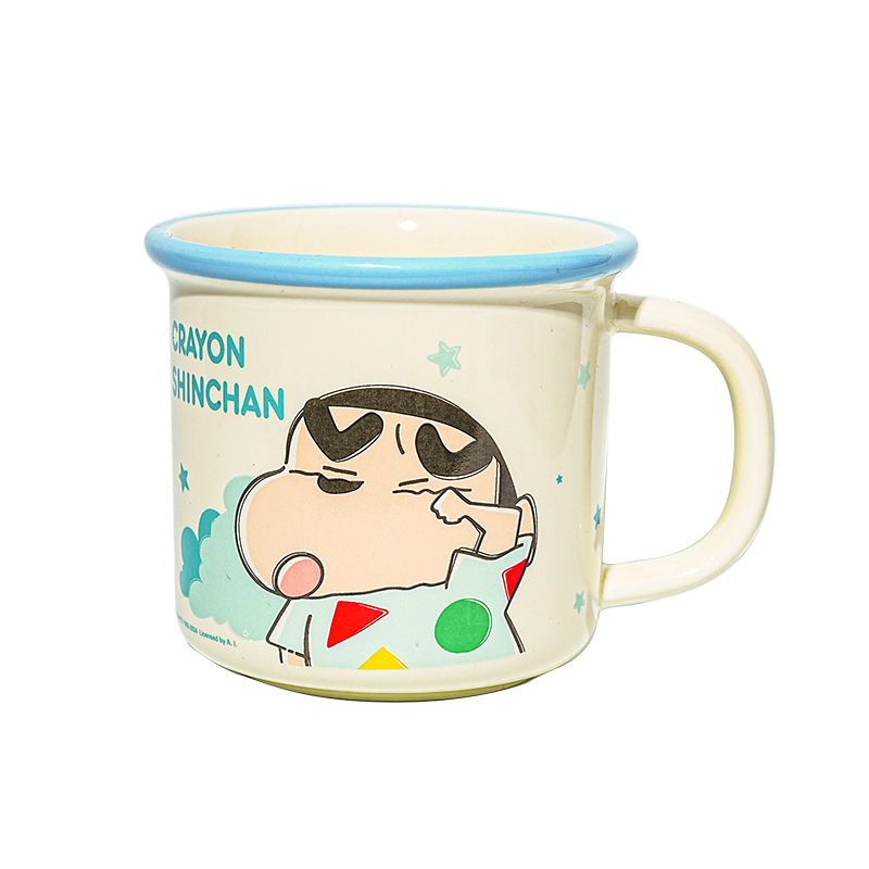 Crayon Shin-chan taza autorizada genuina para el hogar taza invertida con escala taza de leche linda de alto valor taza de cerámica