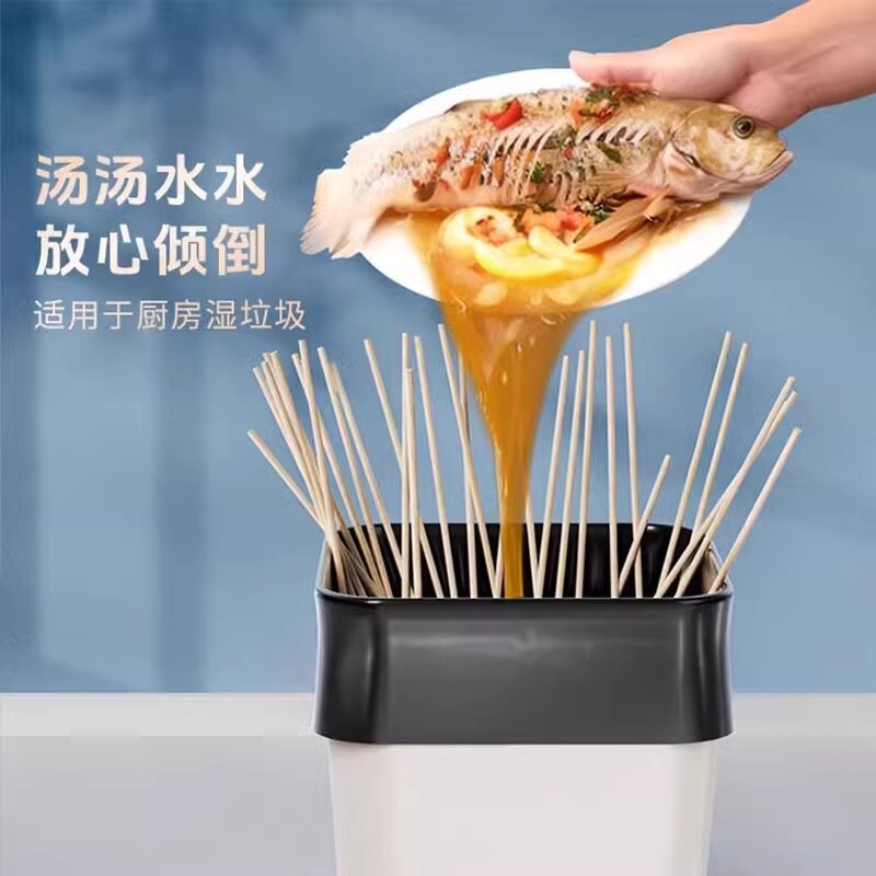 巾着式増粘ゴミ袋、巾着式家庭用クリーニングバッグ、ポータブルクローズドブラックビニール袋、キッチン寮バッグ|undefined