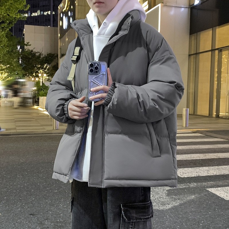 M - 8XL chaqueta de algodón de pluma de tamaño grande para hombres invierno nuevo tipo de chaqueta de algodón grueso para hombres cuello holgado chaqueta de calor coreana de moda