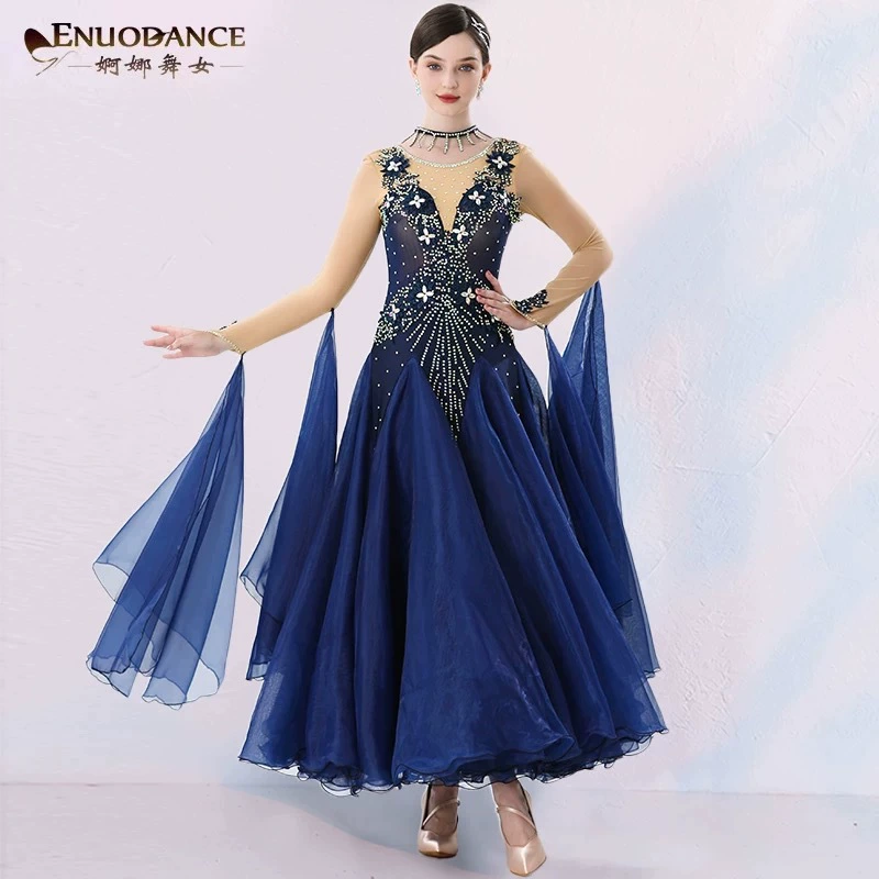 Новое национальное стандартное платье для современного танца, конкурсное платье для вальса, юбка для бальных танцев