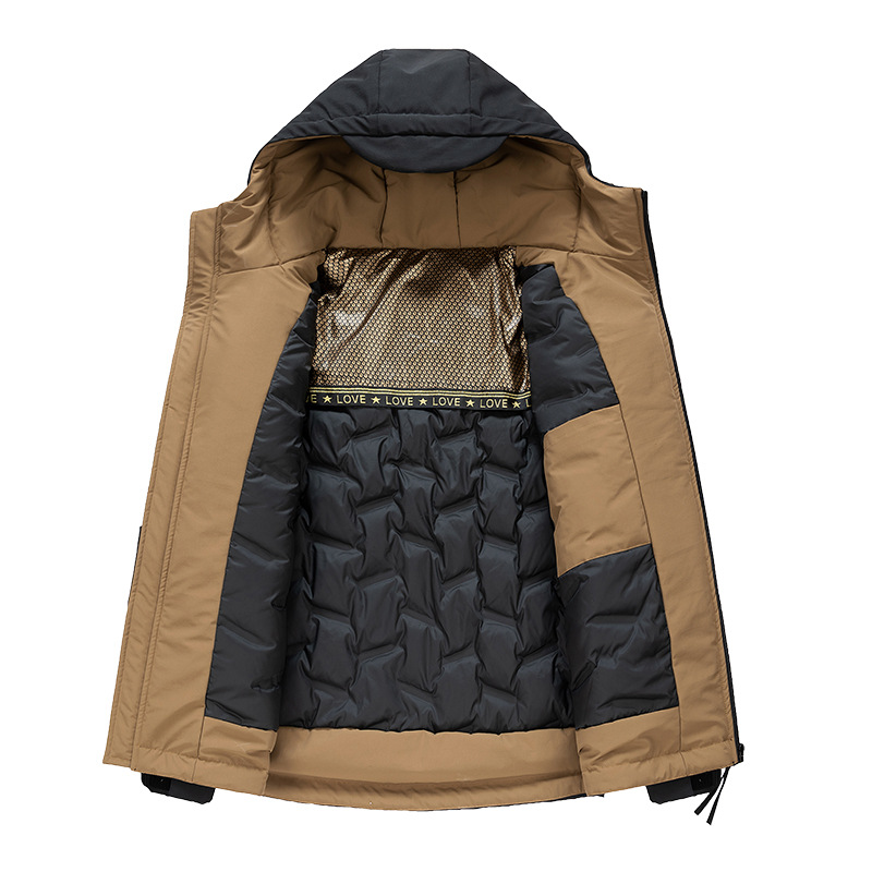 Winter lockere Passform, Übergewicht, Fett, plus trendige Wärme, weiße Entendaunenjacke, Herrenoberteil_voghion.com