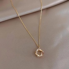 简约项链女ins风不掉色学生韩版轻奢小众镶钻闺蜜网红锁骨链批发