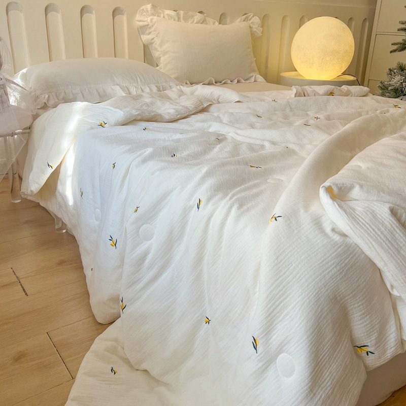 A-type double-layer summer quilt, machine washable air-conditioning quilt, double-person summer cool quilt, thin summer sheet for summer, single-person cotton quilt core for dormitory