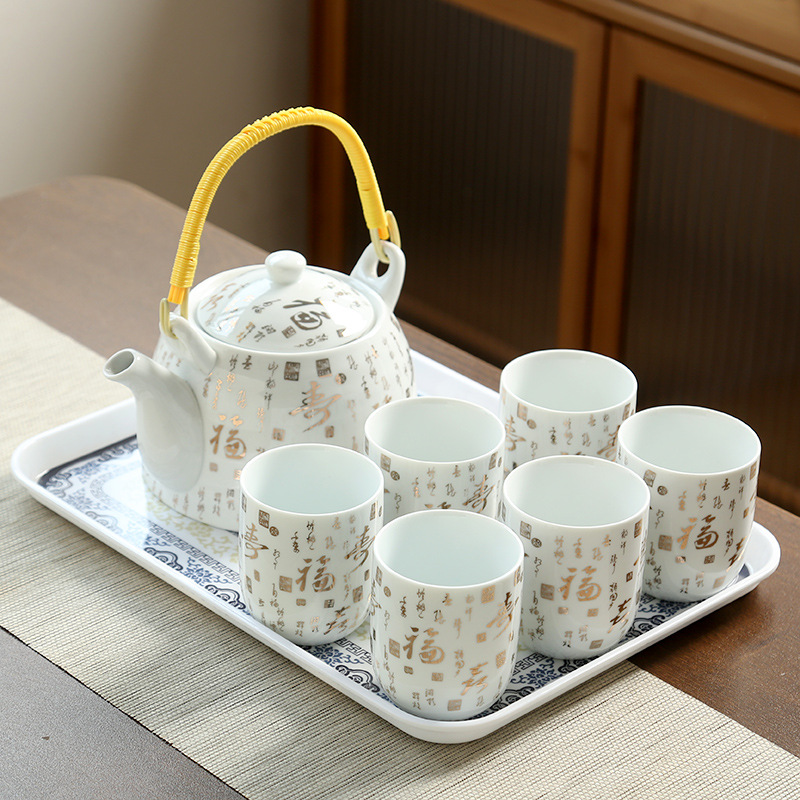 Liliang tetera conjunto de té de gran estilo japonés bandeja de té de cerámica taza de té Mesa hogar gran capacidad 1200 ml