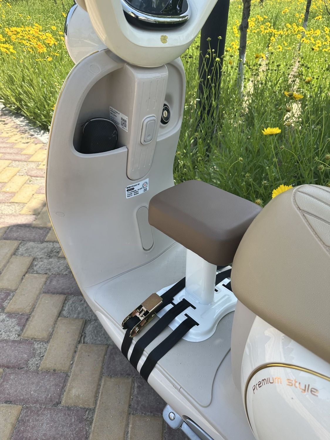 Electric Vehicle Child Seat, Baby Seat, Electric Scooter Child Seat with Armrests, Front-Mounted Child Seat Y90