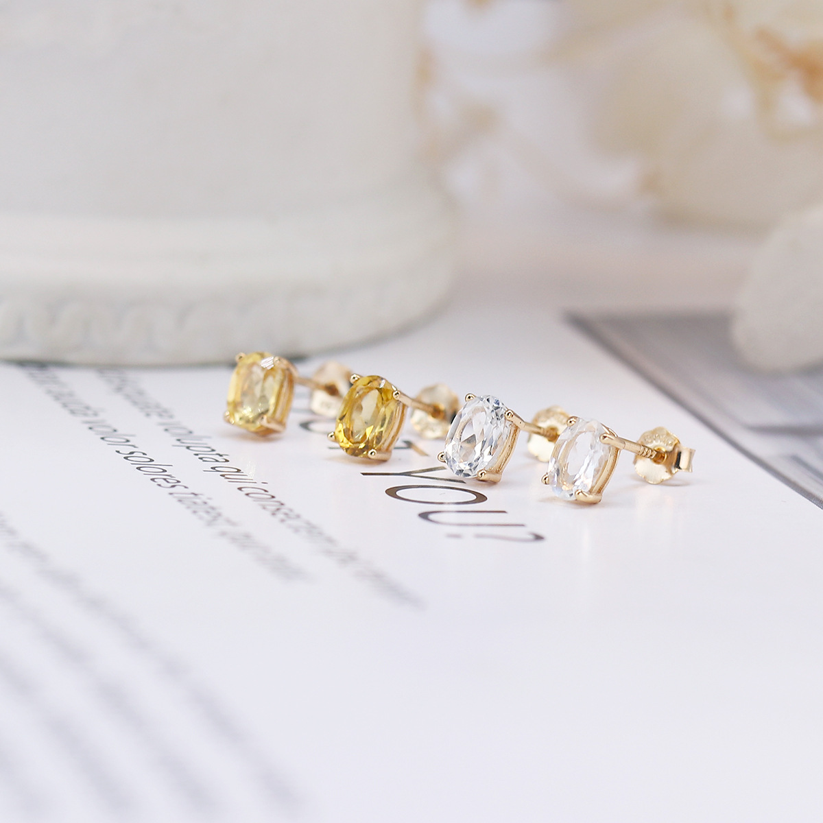 1 Par Plata Cristal 925 De Plata De Ley Geométrico Aretes Pequeños display picture 9