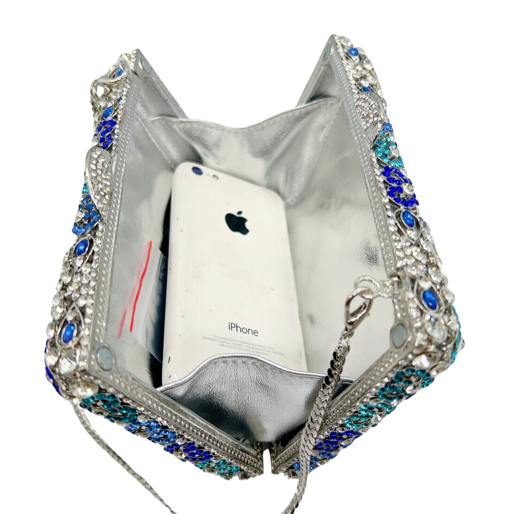 StoneClutchbag transfronteriza hecha a mano con diamantes bolsas de mano de banquete de diamantes de diamante bolsas de lujo de aleación Dai Wei
