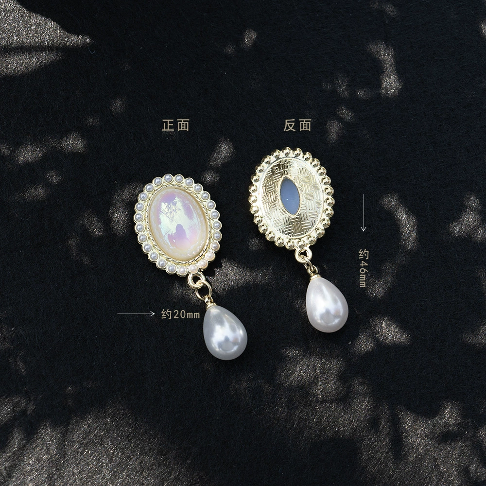 Metal accessory pearl, pendant with bow, DIY