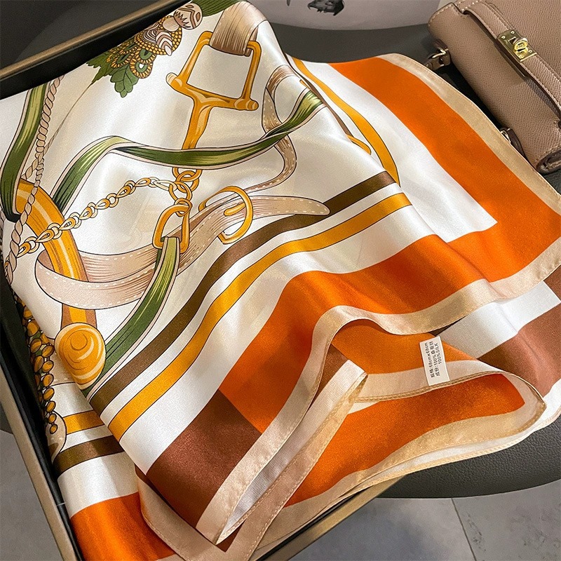 Moda bufandas de seda 70cm viajes pequeños accesorios de aire acondicionado de verano bufandas de seda satin bufandas flotantes