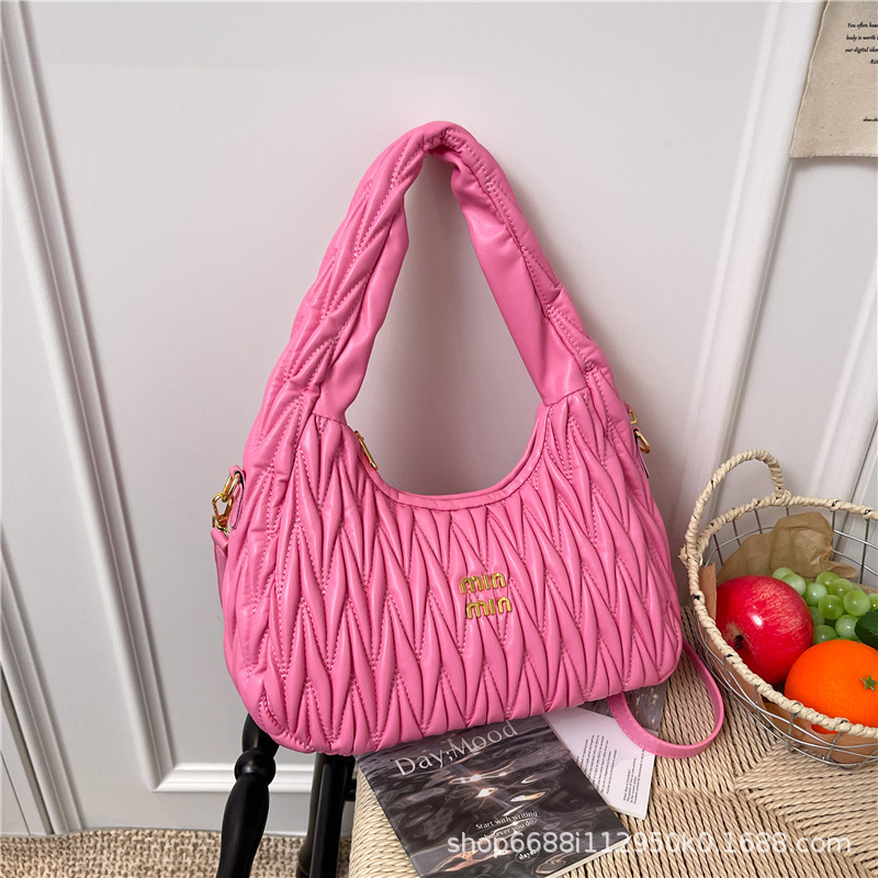 Miu Miu Wander Matelassé Small Pink Nappa Leather