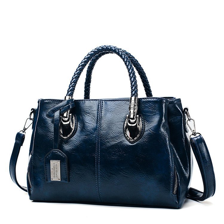 European and American retro women's bag trend, new cross-border hand-held shoulder crossbody bag made of oil wax leather for export, one piece, global consignment undefined