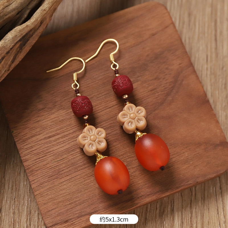 4-Cinnabar Plum Blossom Beeswax Pendant