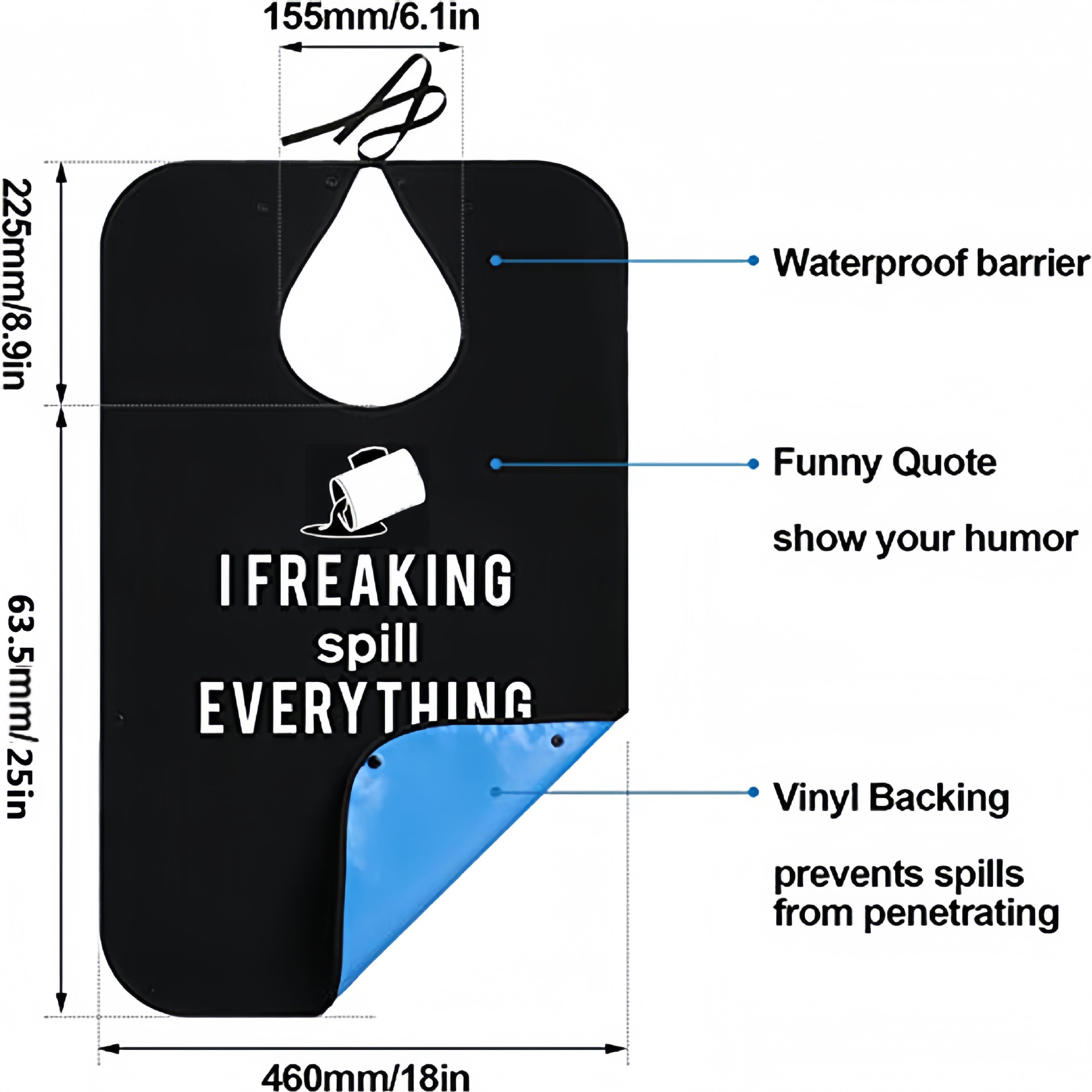 Babero para adultos, impermeable y resistente a la suciedad, babero para comer para ancianos, toalla de saliva lavable ampliada y alargada, delantal para adultos, babero