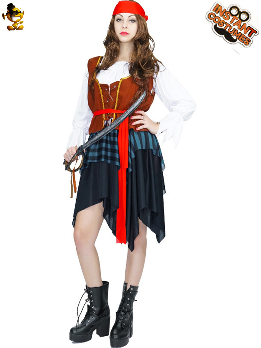 Halloween Adulto Mujer Pirata Carnaval Disfraz de Halloween Disfraz de cosplay Disfraz de fiesta de disfraces