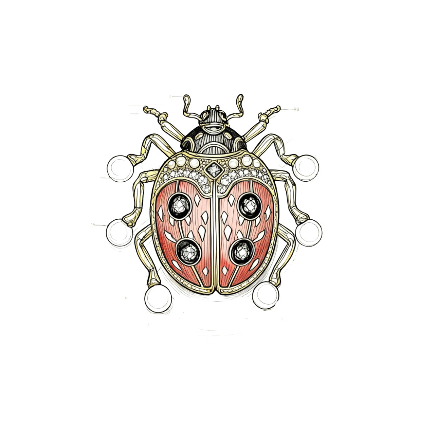 Xi Liang Feizi Original Design Cute Enamel Ladybug Brooch Personalized Fashion Clothing Accessories Insect Corsage