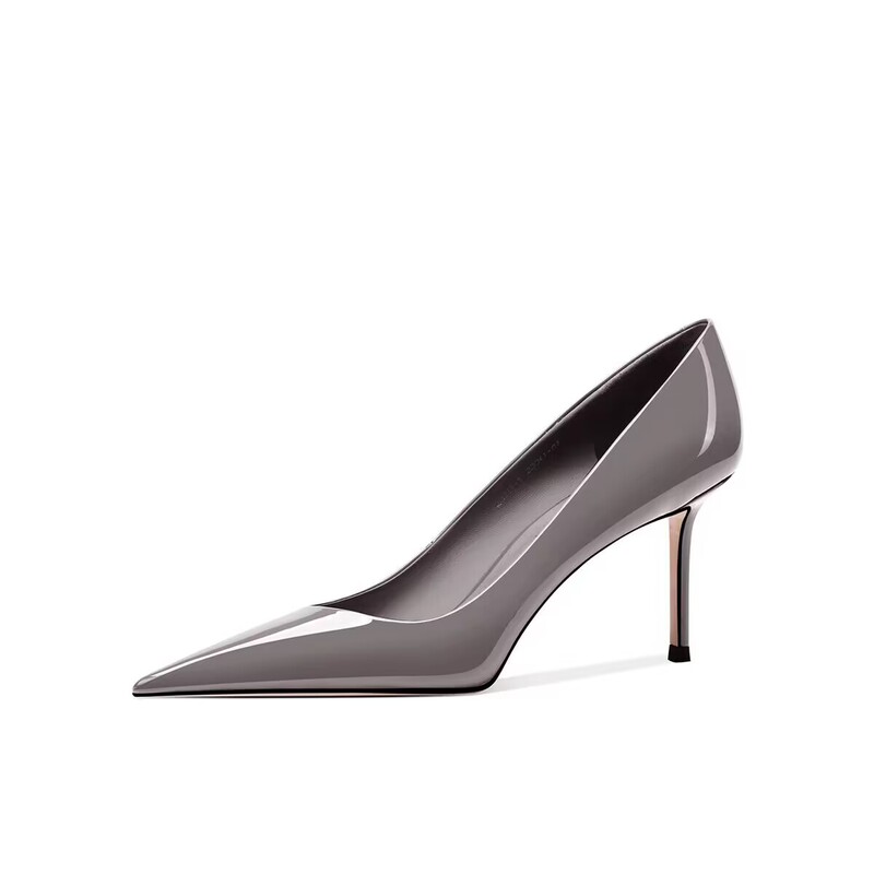 Light Luxury Pointed Temperament Thin Heel Shallow High Heels for Professional Commuter Daily Work Elephant Grey All-match Women's Single Shoes