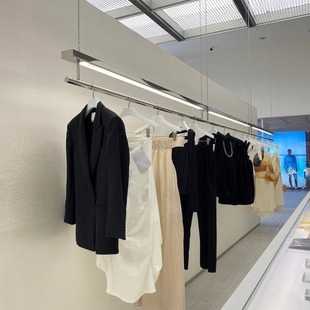 Clothing store display rack women's clothing store stainless steel display rack clothes side hanger with light hanger window hanger