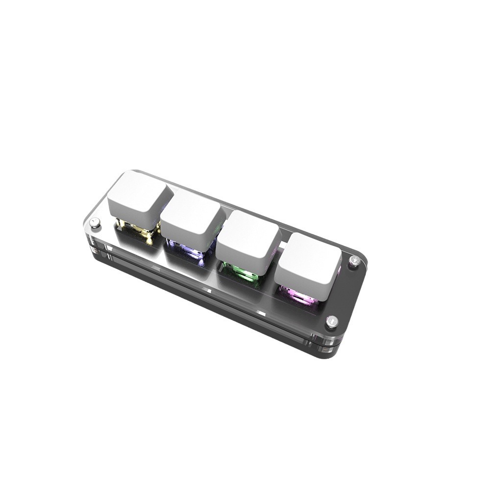 4-Key Teclado mecánico personalizado RGB luz Plug-and-play ordenador USB teclado personalizado juego de enchufe caliente