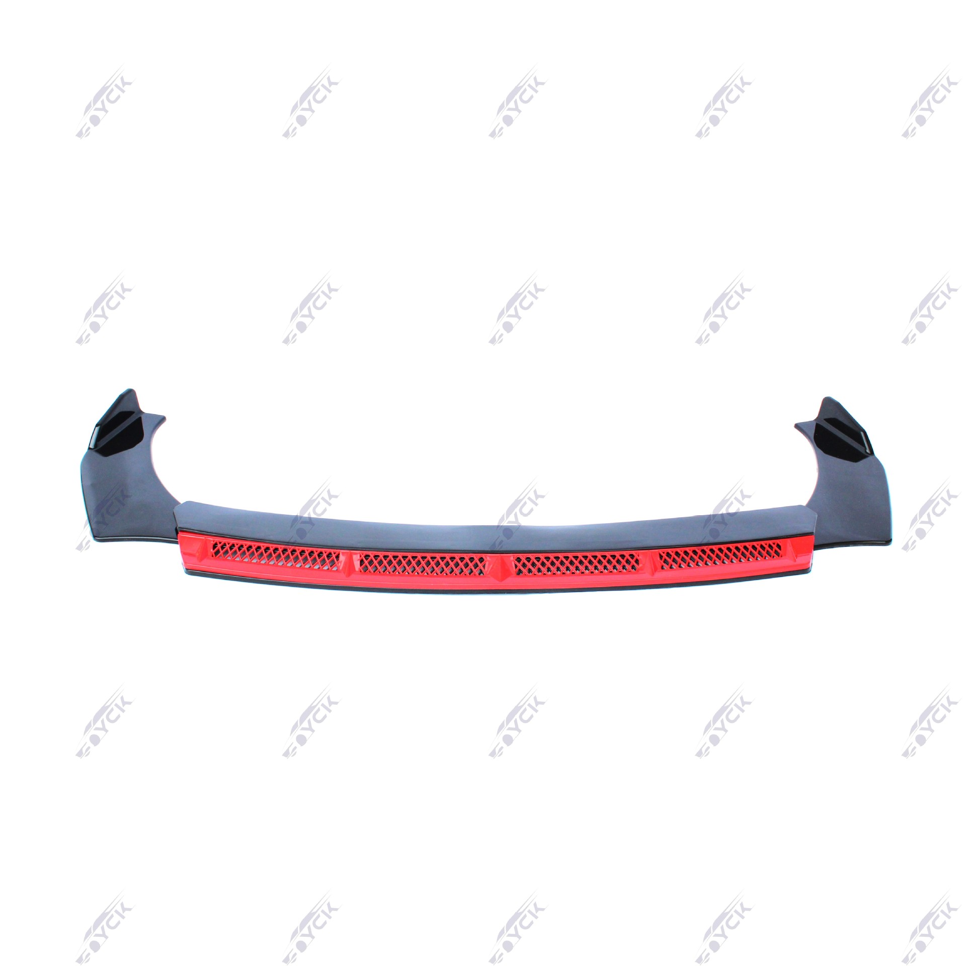Universal Car Front Bumper with Mesh, Front Lip, Large and Small Surround Modification Parts, Double-Layer Four-Section Anti-Collision Kit
