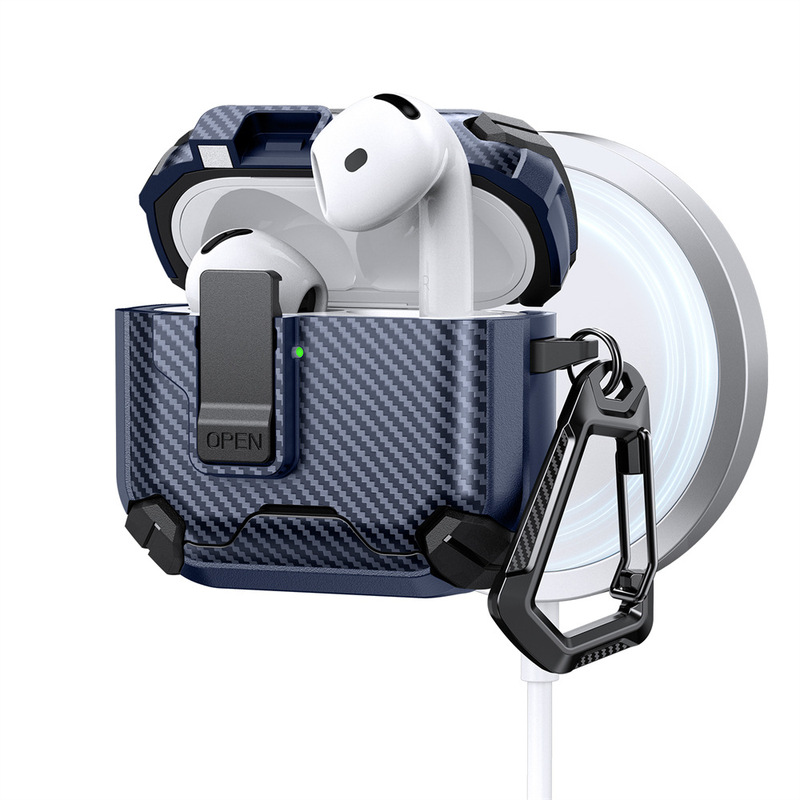 纤维纹适用airpods pro3保护壳磁吸支架4代pro2代苹果蓝牙耳机套|undefined