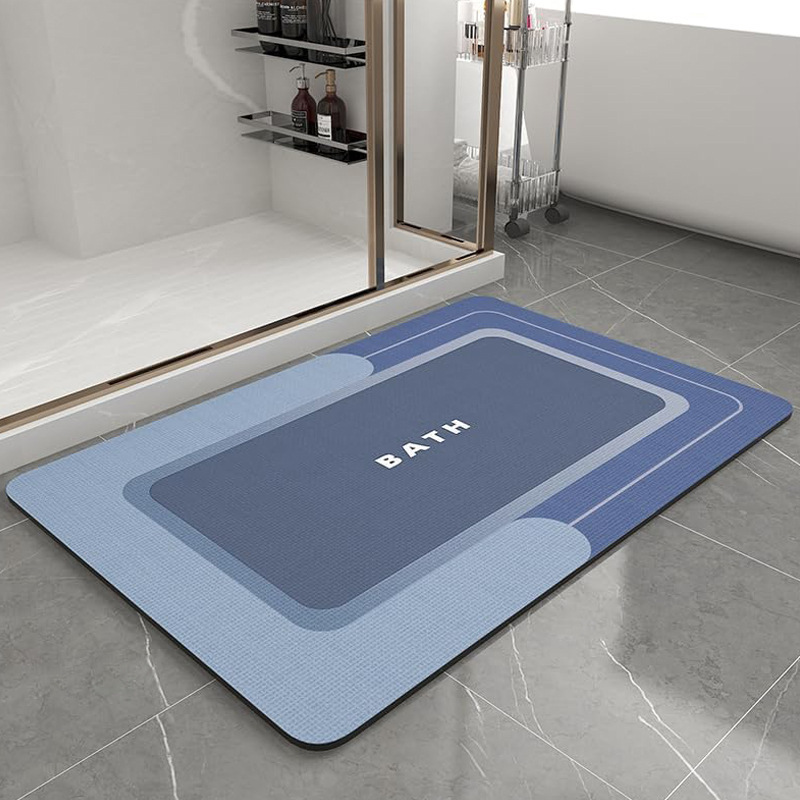 Diatomaceous Earth Mat for Bathroom Entrance, Water-Absorbing Non-Slip Mat for Toilet, Entryway Diatomite Carpet