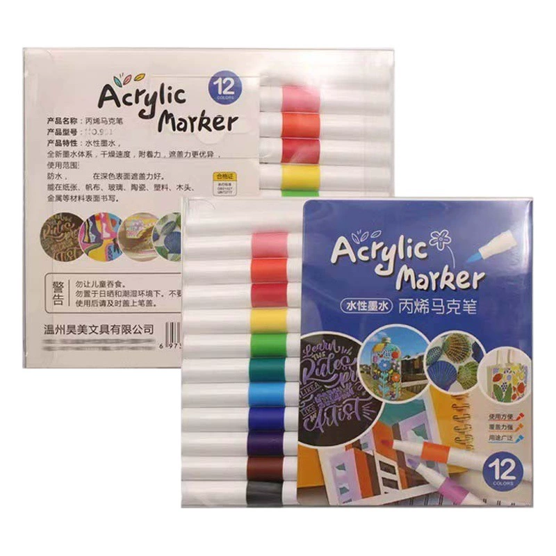 Тонкий акриловый стержень, оптовая продажа, студенческий 36 цветов, маркер, ручка для рисования, пигментная ручка, непрозрачная бумага, цвет граффити