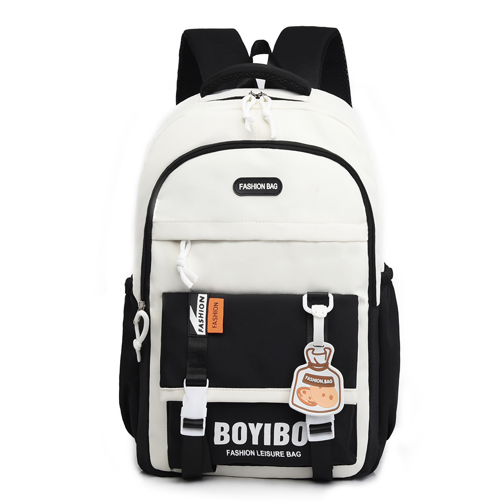 Nueva tendencia de la moda color de contraste mochila de gran capacidad impermeable para estudiantes universitarios de secundaria y preparatoria mochila de viaje ligera al por mayor