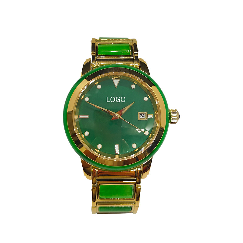 TikTok Fast Hand Internet Celebrity Watch Men's and Women's Mechanical Watch Jade Watch Hetian Jade Jade Automatic Movement Men's and Women's Watch