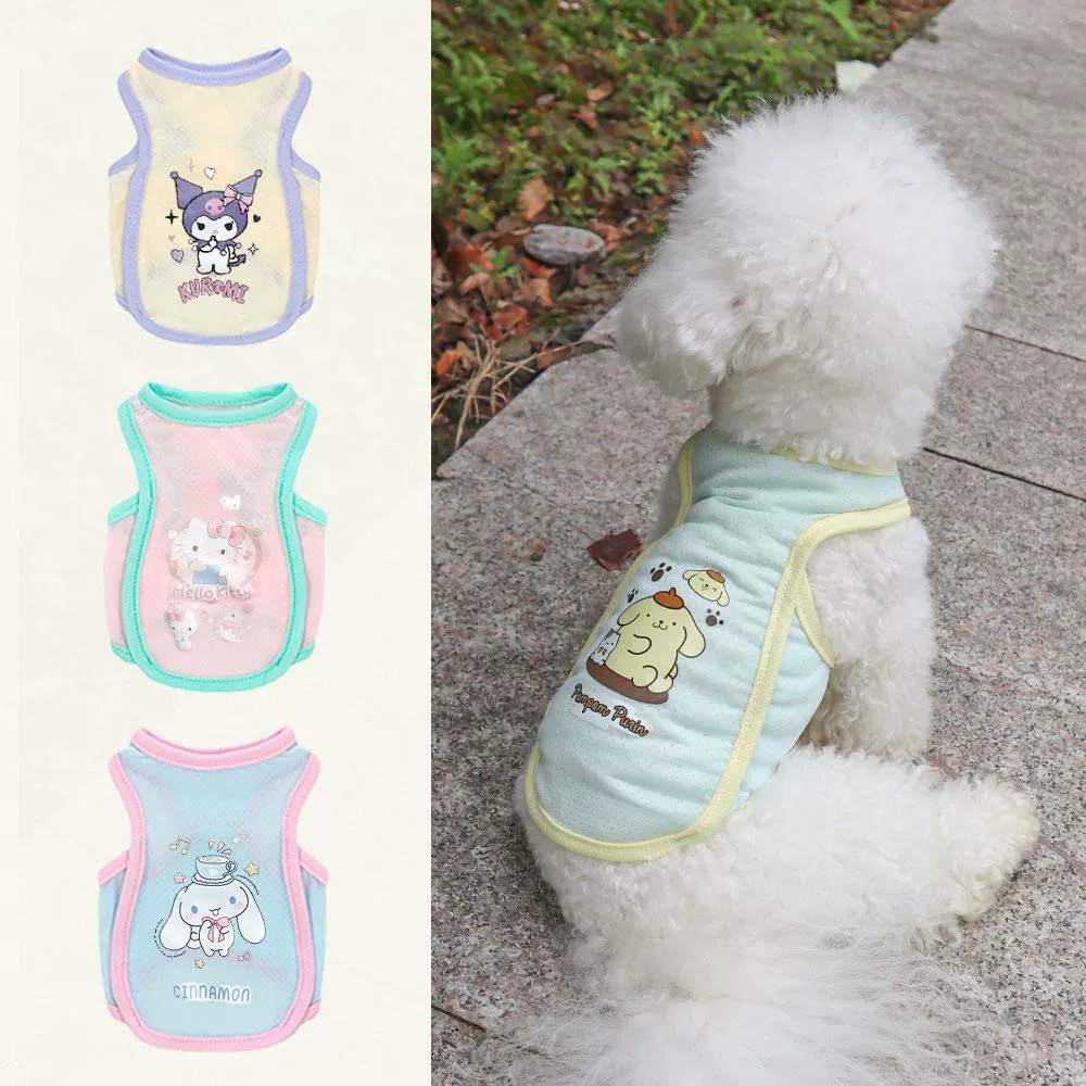 Охлаждающий жилет из ледяного шелка для домашних животных, летняя дышащая охлаждающая одежда Sanrio для кошек и собак, волосы Kofin XS-6XL
