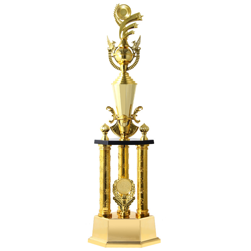 Trofeos de tres pilares personalizados de competición de baloncesto de fútbol de baile trofeos al por mayor conmemorativos de la reunión anual de trofeos