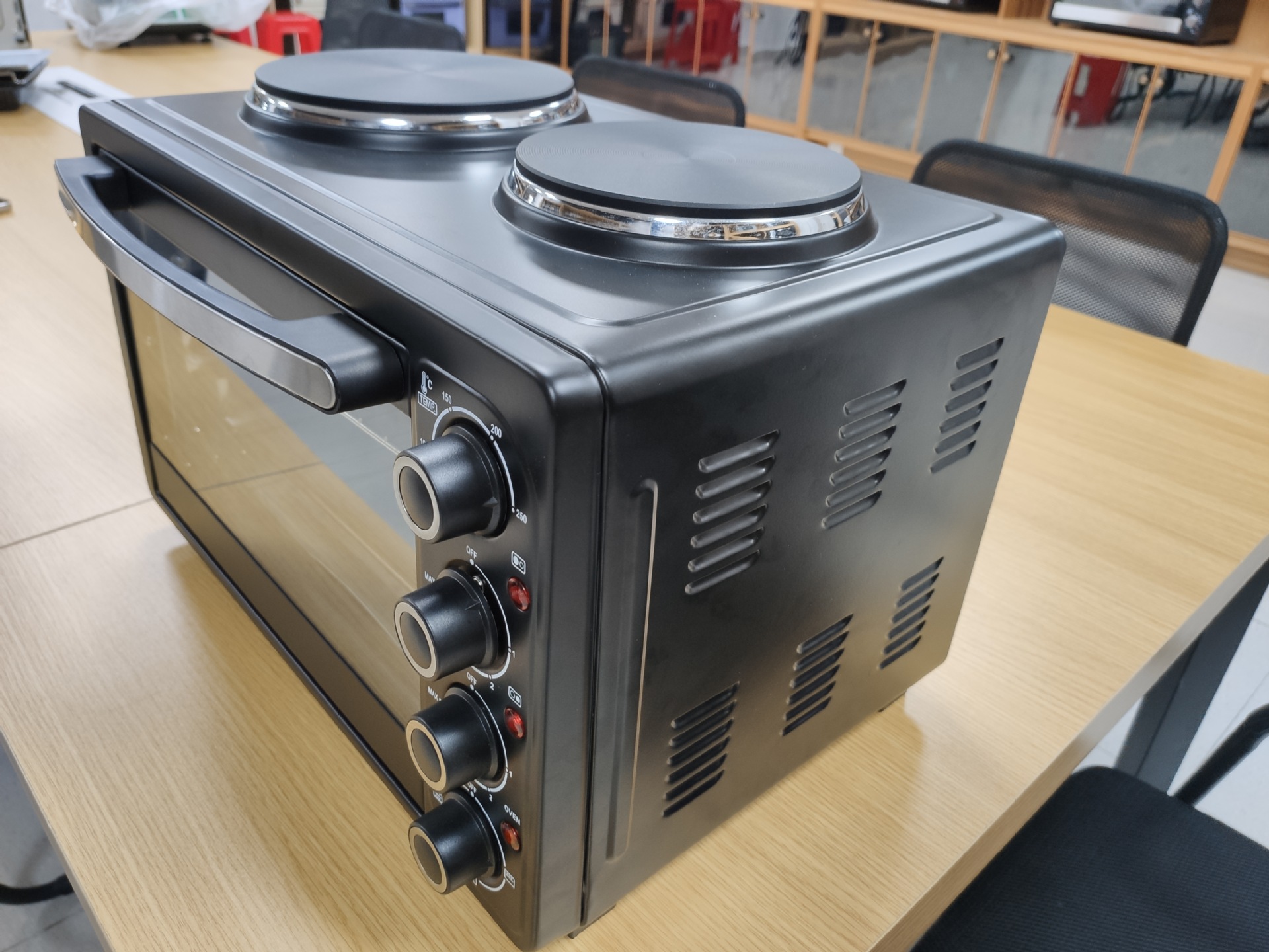 28L horno de comercio exterior de doble cabeza doméstico de gran capacidad multifuncional horno de convección visual fábrica a granel personalizado SKD