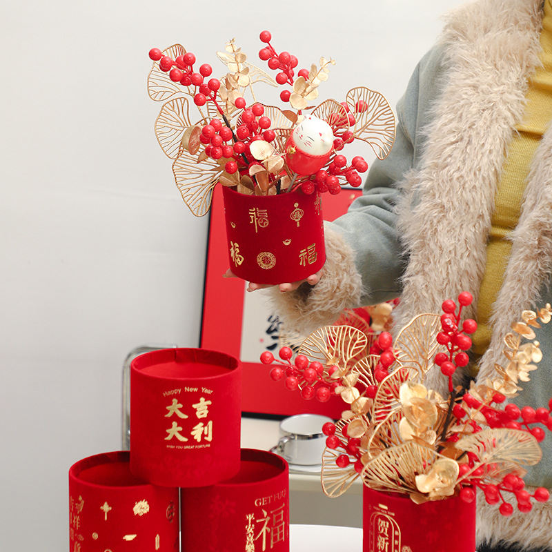 Siete colores cordier palma de flores de Año Nuevo cubre cubre cubre decoración floral roja flor de Año Nuevo cubre cubre