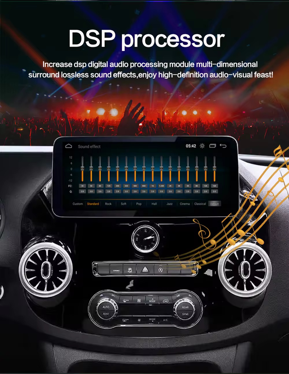 Suitable for 10-23 Mercedes-Benz Vito Dvd Mahogany Color Control Android Large Screen 360 Panoramic All-In-One Machine Carplay