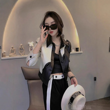 新款2025海宁秋季短款真皮皮衣女外搭小个子百搭真皮绵羊皮外套