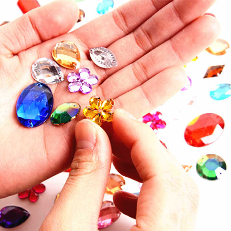cross-border original diy handmade sequins accessories pearlescent sequins shaped colored acrylic drill handmade material