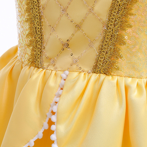 Cosplay Beauty and the Beast Belle Princess Dress Girls' Party Dress Puffy Sleeve Dress 