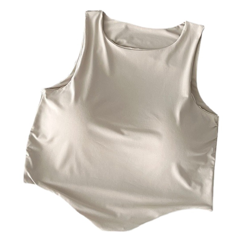 Verano de hielo de seda de belleza correa trasera envuelto chaleco en el pecho taza fija desgaste interior desgaste exterior chica caliente tubo de base superior chaleco sin mangas