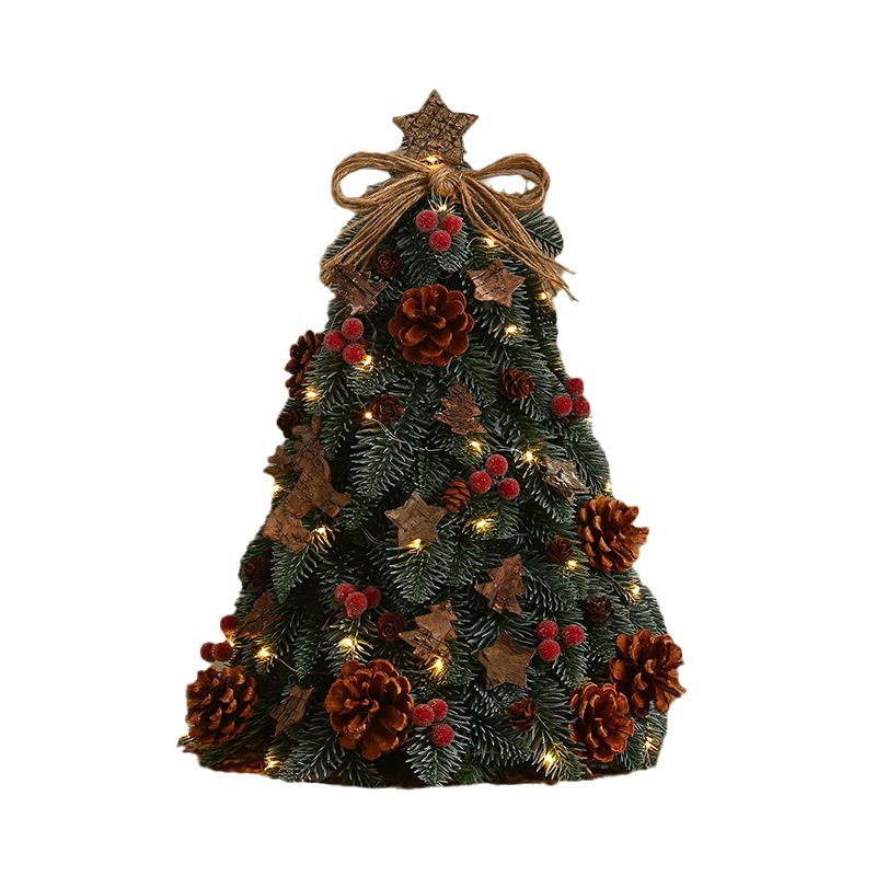 Amazon nuevo árbol de Navidad cifrado con luz árbol de Navidad en stock PE nieve árbol de Navidad escritorio