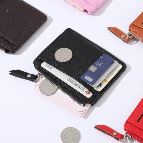 Korean style card holder for women, card holder, card holder for men, customized LOGO coin purse, card PU ID bag
