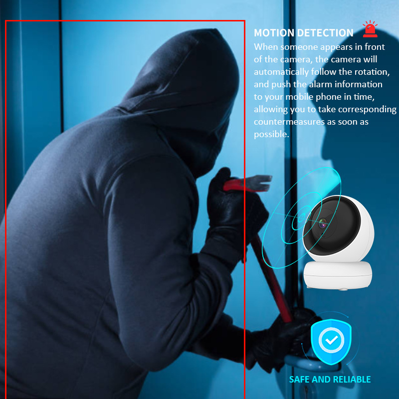 Cámara inteligente para el hogar de fábrica con detección de movimiento, modelo popular de exportación transfronteriza, vigilancia inalámbrica panorámica e inclinable de alta definición
