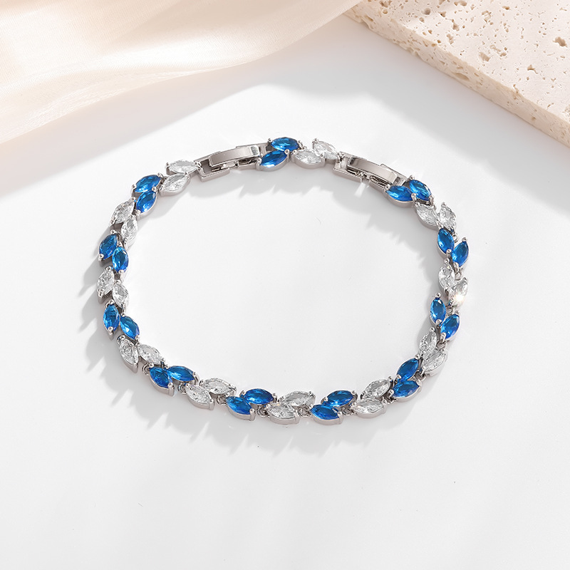 Europäisch-amerikanisches grenzüberschreitendes, umweltfreundliches Armband aus einer Legierung mit Zirkonia-Einlage und kleinem Blattmuster, galvanisiert, für Damen_voghion.com