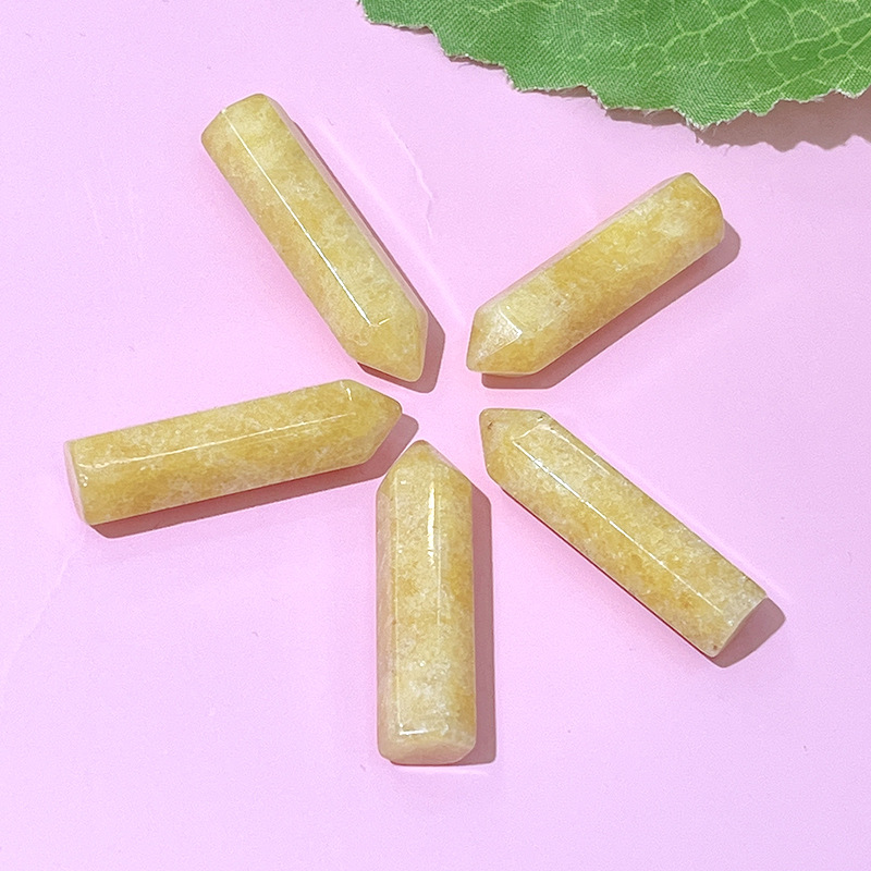 Cristal natural ágata no agujero bala 7 traje yoga energía piedra sola punta hexagonal columna colgante adornos