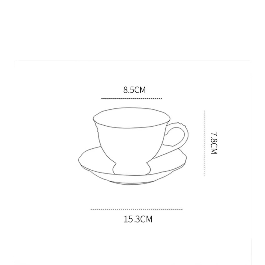 Taza de café en relieve británica ligera, transparente, elegante y fresca, taza de café de la tarde, taza de café, taza de restaurante premium